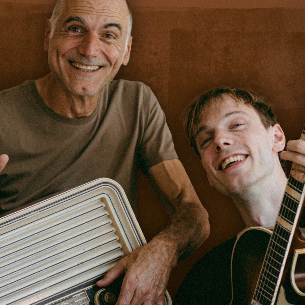 Leo en Marius Blokhuis in het theater.